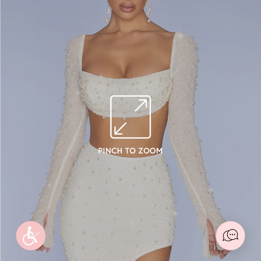 Embellished Cowl Neck Crop Top in Ivory